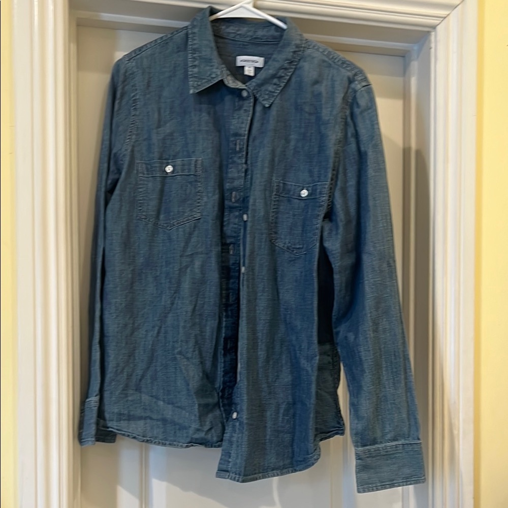 Blue Denim Button-Up Shirt